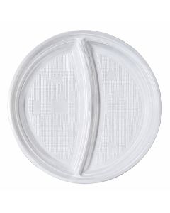 Plastikteller Mehrweg 2-geteilt  ohne Anfasser 100 St.
