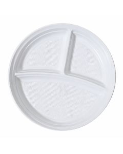 Plastikteller Mehrweg 3-geteilt  ohne Anfasser 100 St.