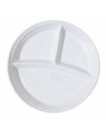 Plastikteller Mehrweg 3-geteilt  ohne Anfasser 100 St.