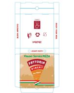 Pizzakarton 26x26x4 Fattoria Logo, 100St.
