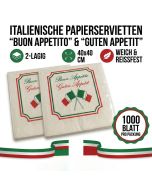 Italia-Zelltuch-Servietten 40x40cm, 2-lg., 1/8F, 125St.